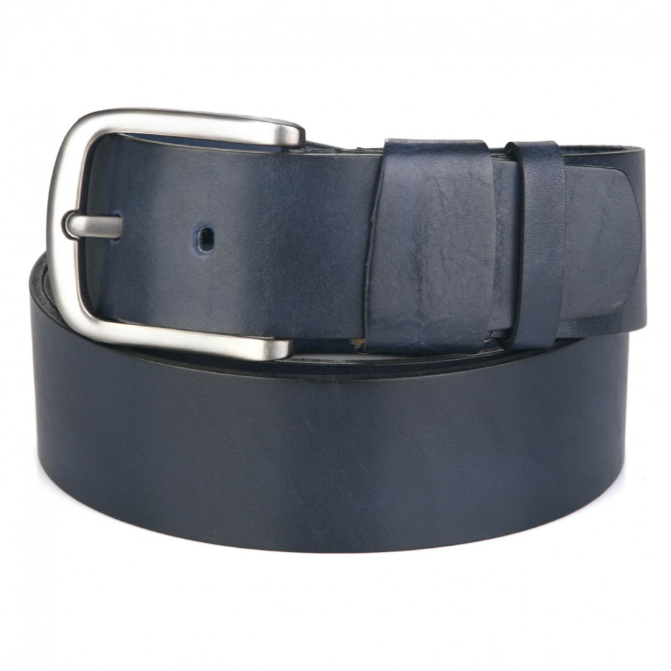 Ремень 45 синий гладкий №2