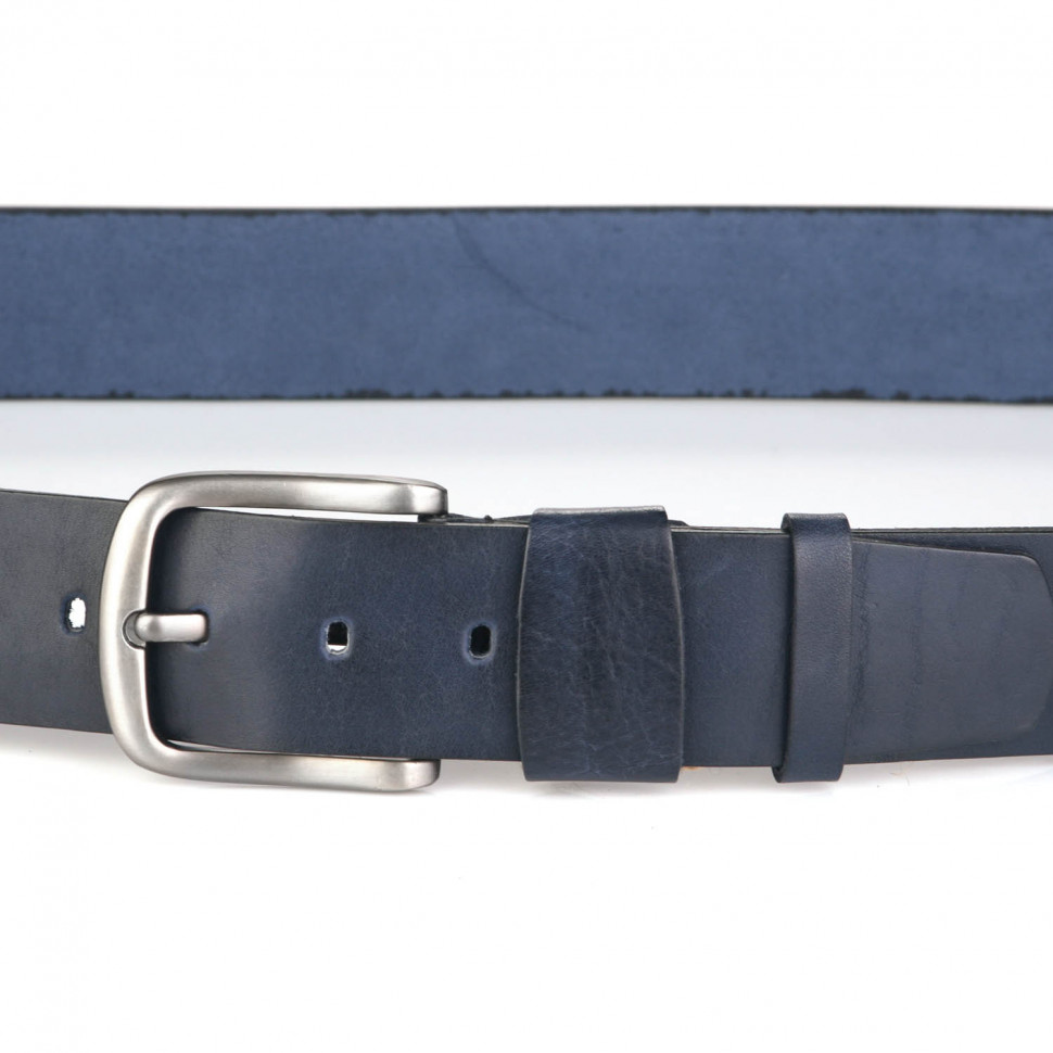 Ремень 45 синий гладкий №2