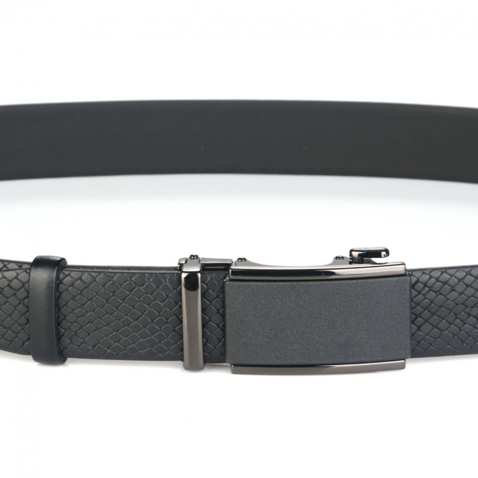 Ремень 35 черный с теснением автомат №7