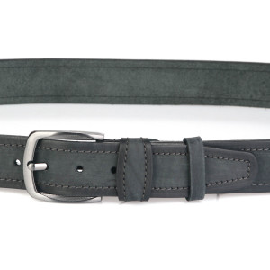 Ремень 40 т.серый 2строчки тертый припал №18