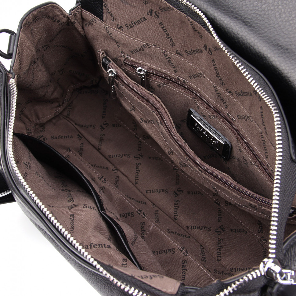 Сумка шкіра SAFENTA 98321 black F
