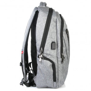 Рюкзак 15.6"  TIGERNU Т-В3399 USB Silver Grey