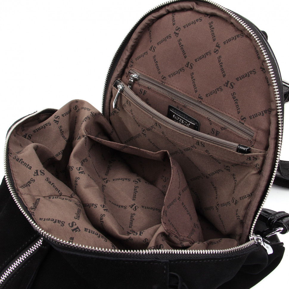 Рюкзак замш SAFENTA 98402 black F
